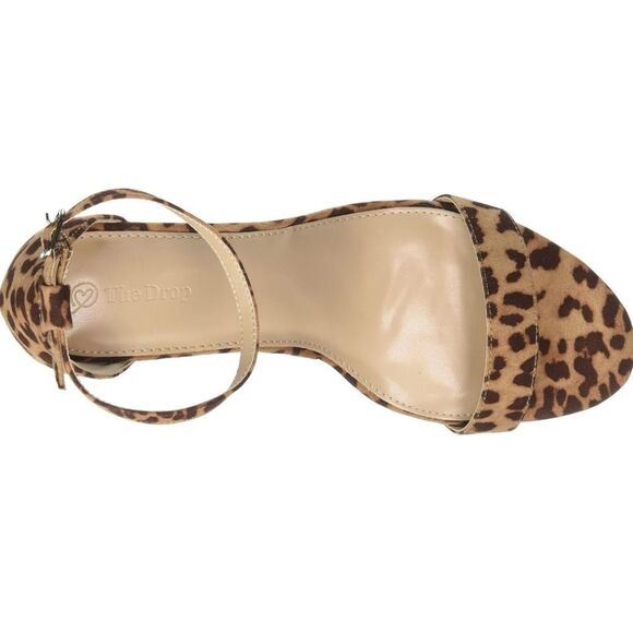 RAMPAGE BAMBOO ANIMAL PRINT DESIGN BLOCK OPEN TOE SINGLE BAND ACROSS SANDAL - Picture 16 of 16